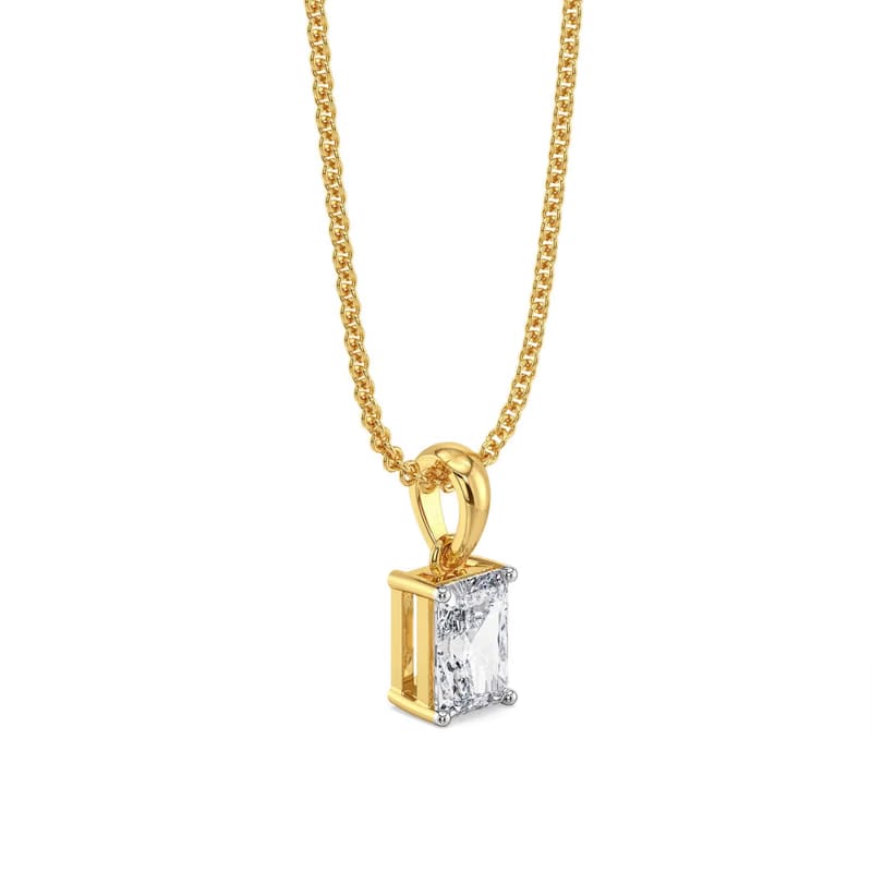 1.5 CT Radiant Lab Grown Diamond Solitaire Pendant