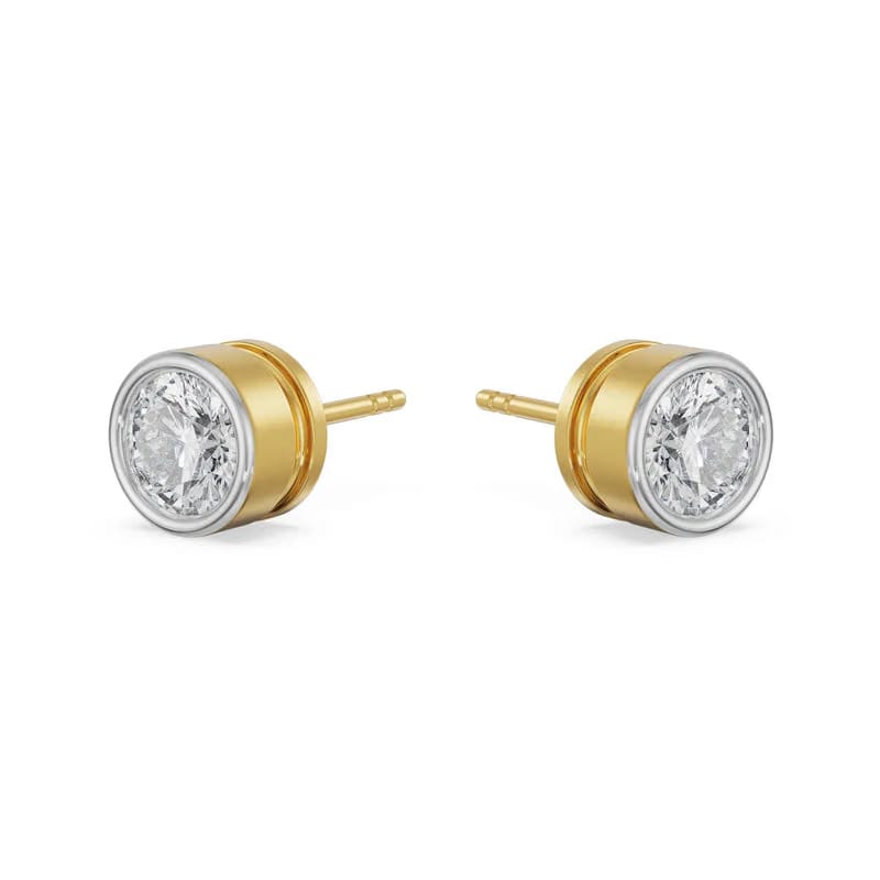 1.5 CT Solid Round Lab Diamond Studs 9KT
