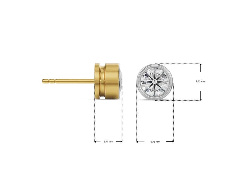 1.5 CT Solid Round Lab Diamond Studs 9KT