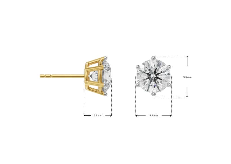 1.5 CT Versatile Lab Grown Diamond Solitaire Studs 9KT