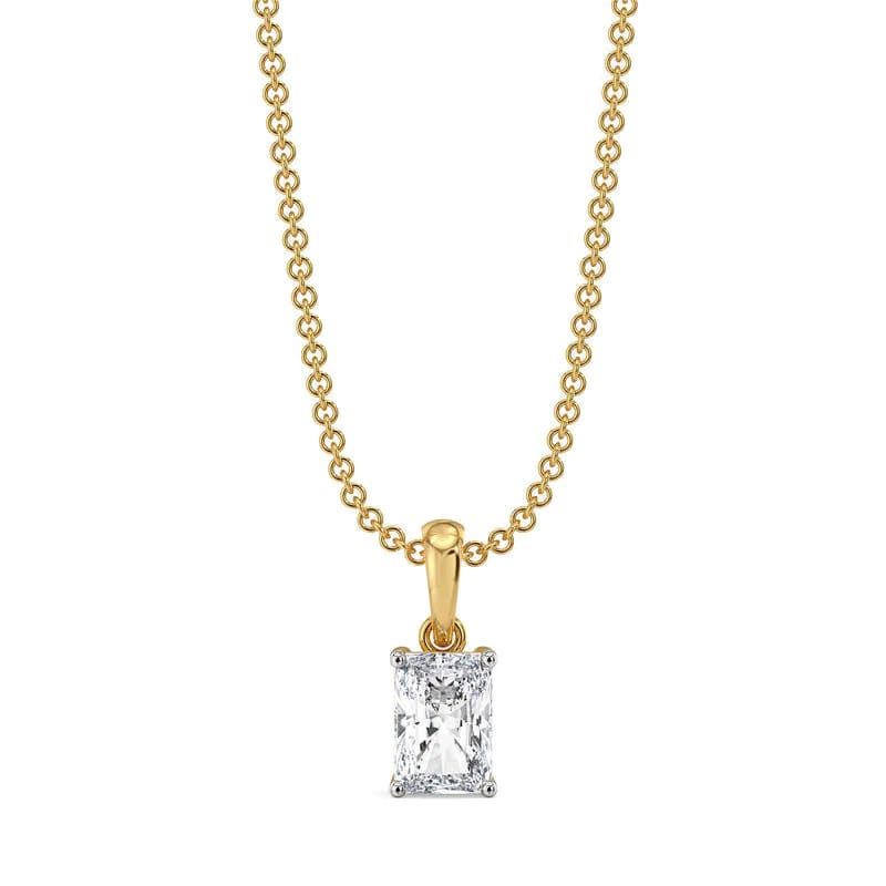 1CT Radiant Lab Grown Diamond Solitaire Pendant