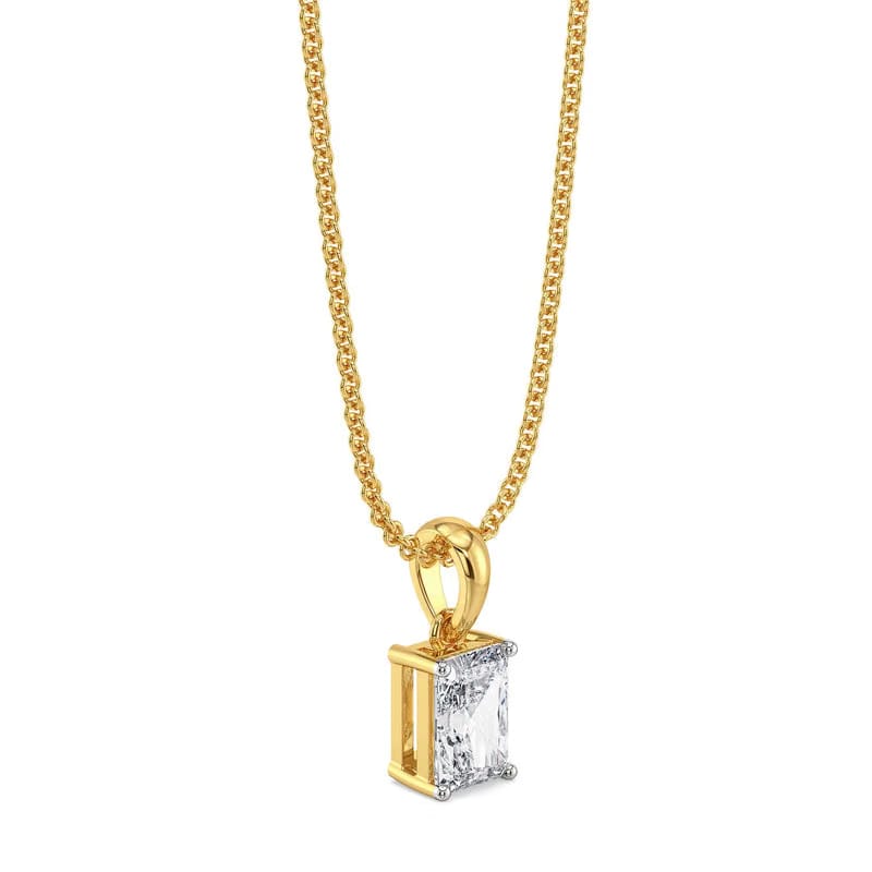 1CT Radiant Lab Grown Diamond Solitaire Pendant