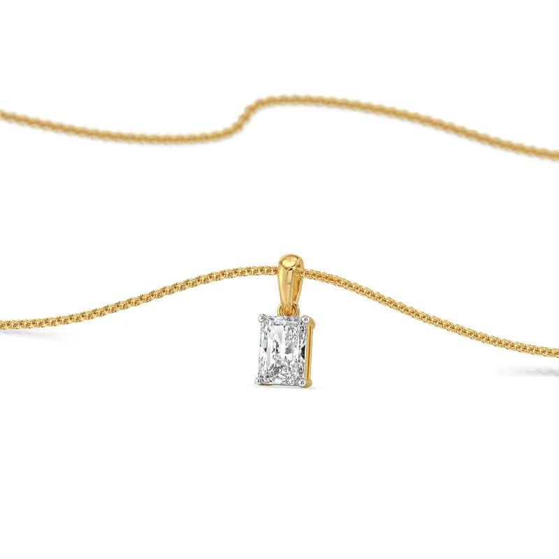 1CT Radiant Lab Grown Diamond Solitaire Pendant