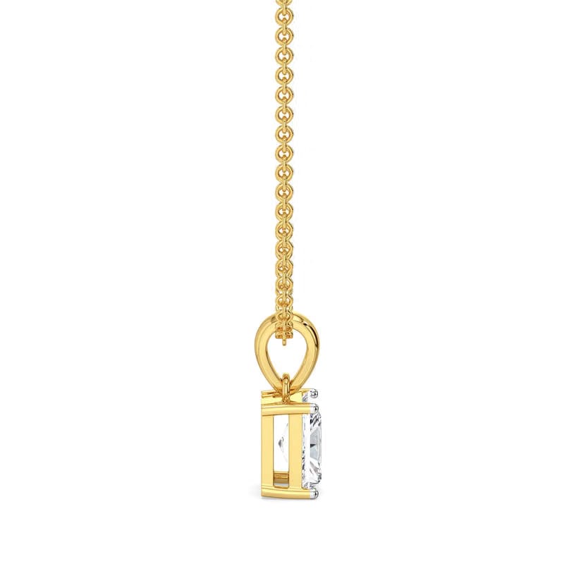 1CT Radiant Lab Grown Diamond Solitaire Pendant 9KT