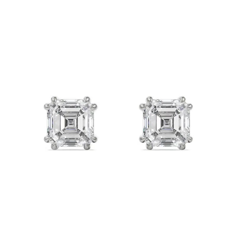 2 CT Asscher Lab Grown Diamond Studs