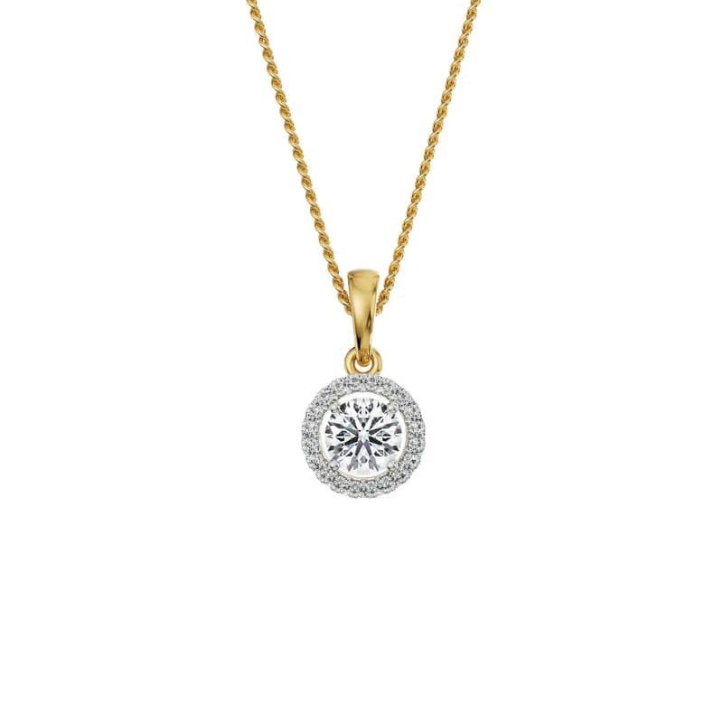 2 CT Bianca Halo Round Lab Diamond Pendant 9KT