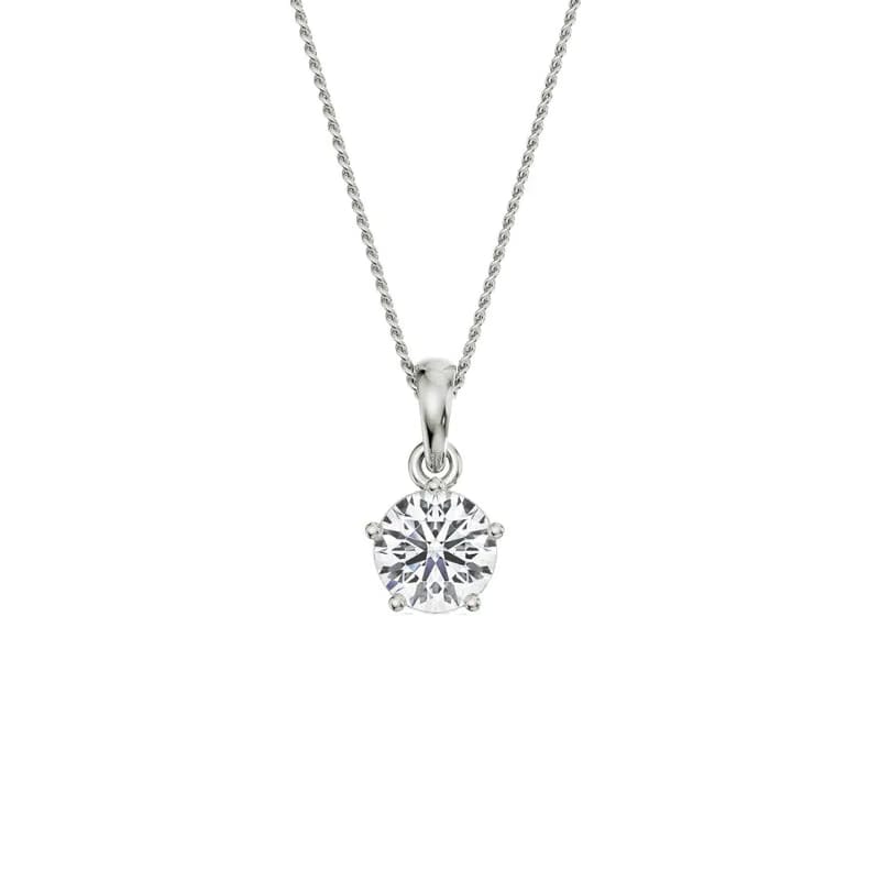 2 CT Bright Round Lab Grown Diamond Pendant