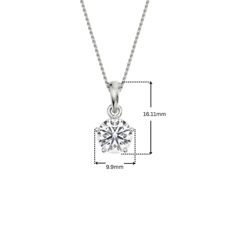 2 CT Bright Round Lab Grown Diamond Pendant