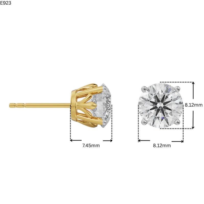 2 CT Classic Round Diamond Studs
