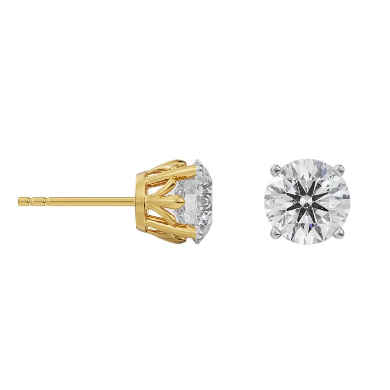 2 CT Classic Round Diamond Studs 9KT