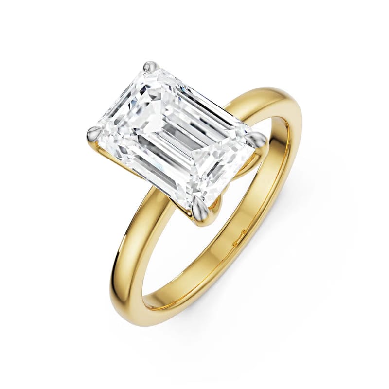 2 CT Emerald Lab Grown Diamond Solitaire Ring