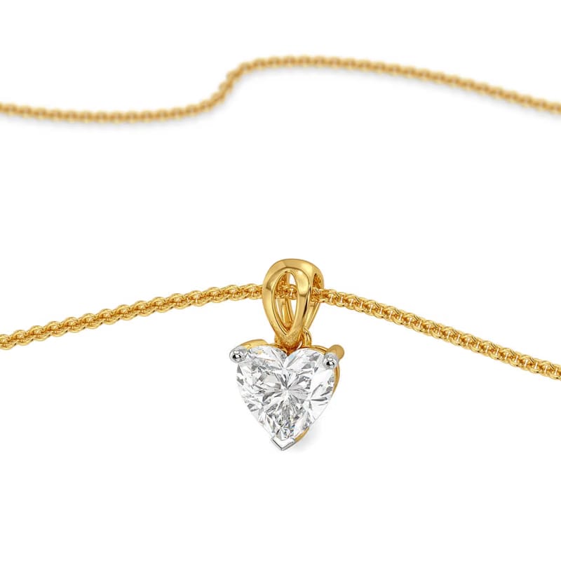 2 CT Heart Lab Grown Diamond Solitaire Pendant