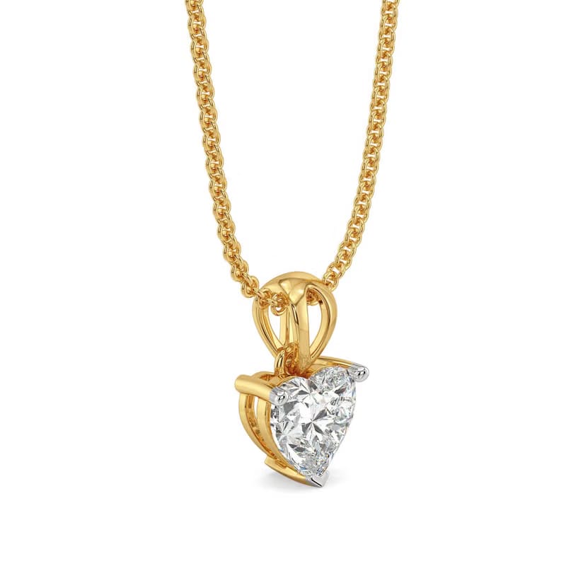 2 CT Heart Lab Grown Diamond Solitaire Pendant