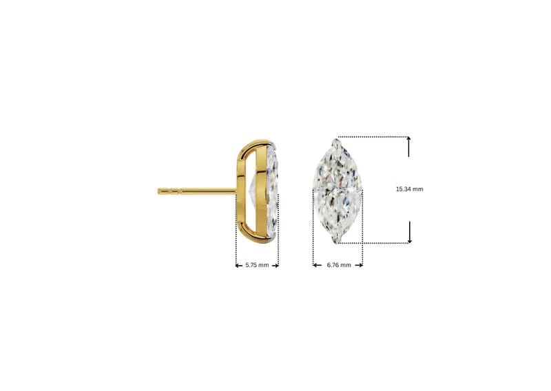 2 CT Marquise Lab Grown Diamond Studs