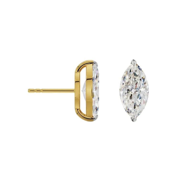 2 CT Marquise Lab Grown Diamond Studs 9KT