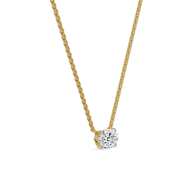 2 CT Oval Lab Grown Diamond Necklace