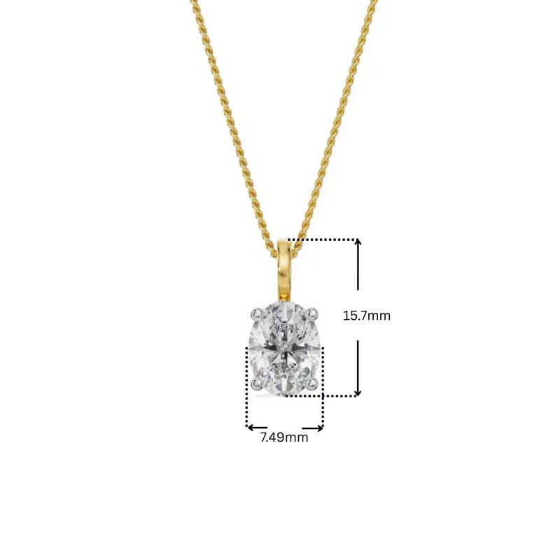 2 CT Oval Lab Grown Diamond Pendant