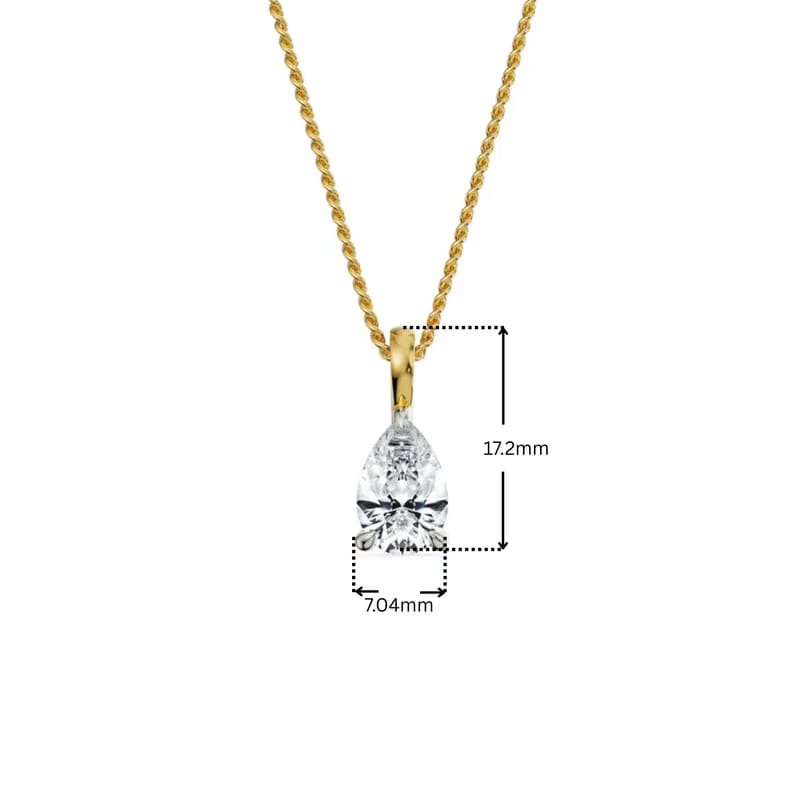 2 CT Pear Lab Grown Diamond Pendant