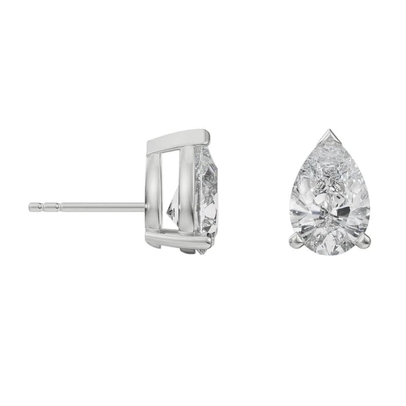2 CT Pear Solitaire Lab Grown Diamond Studs