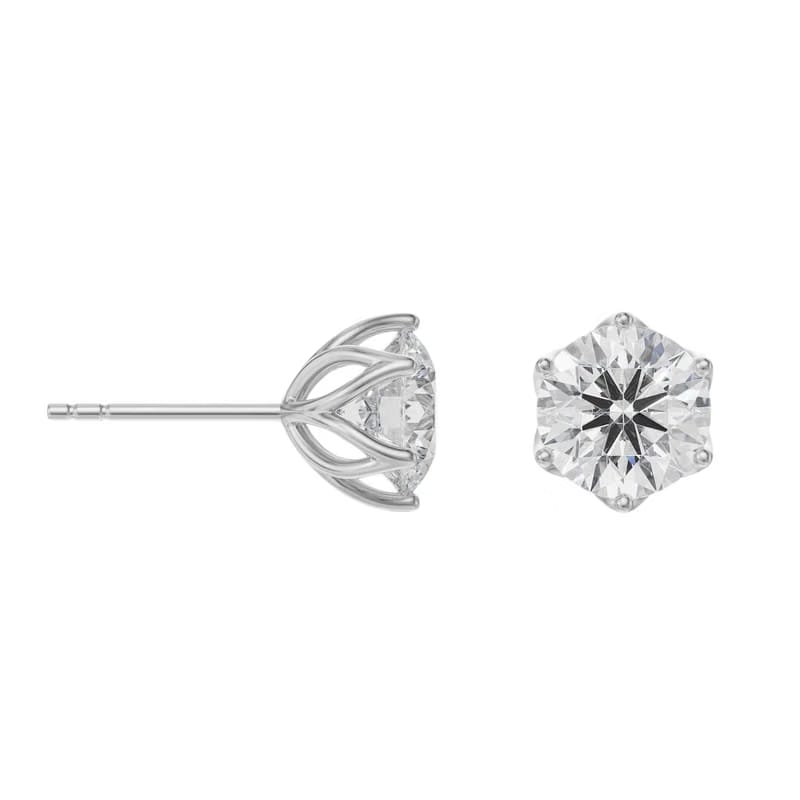 2 CT Petal Lab Grown Diamond Solitaire Studs