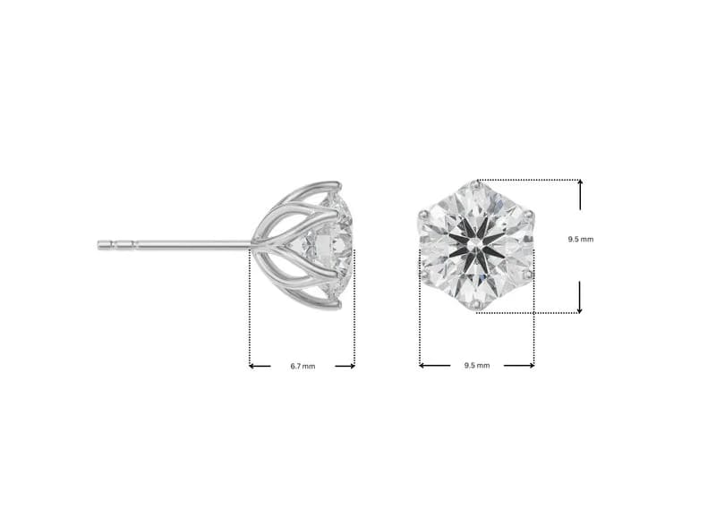 2 CT Petal Lab Grown Diamond Solitaire Studs