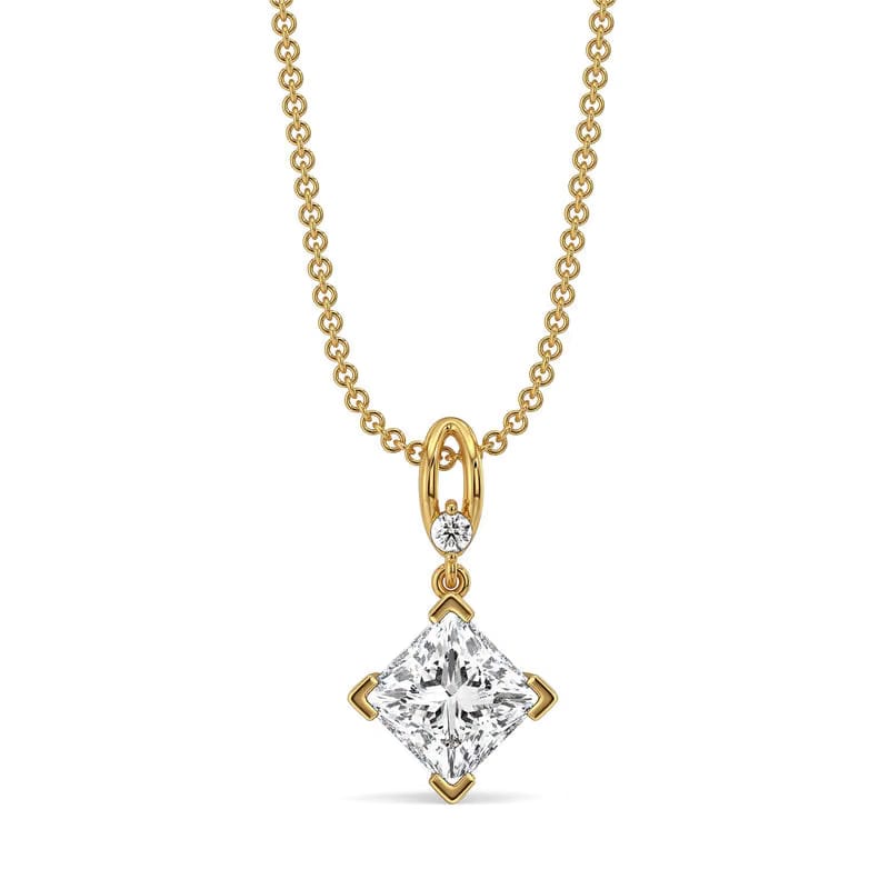 2 CT Pretty Princess Solitaire Lab Diamond Pendant