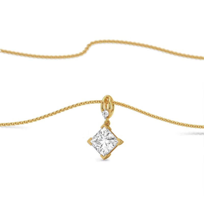 2 CT Pretty Princess Solitaire Lab Diamond Pendant 9KT