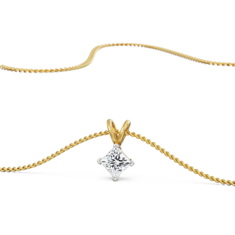 2 CT Princess Lab Grown Diamond Pendant