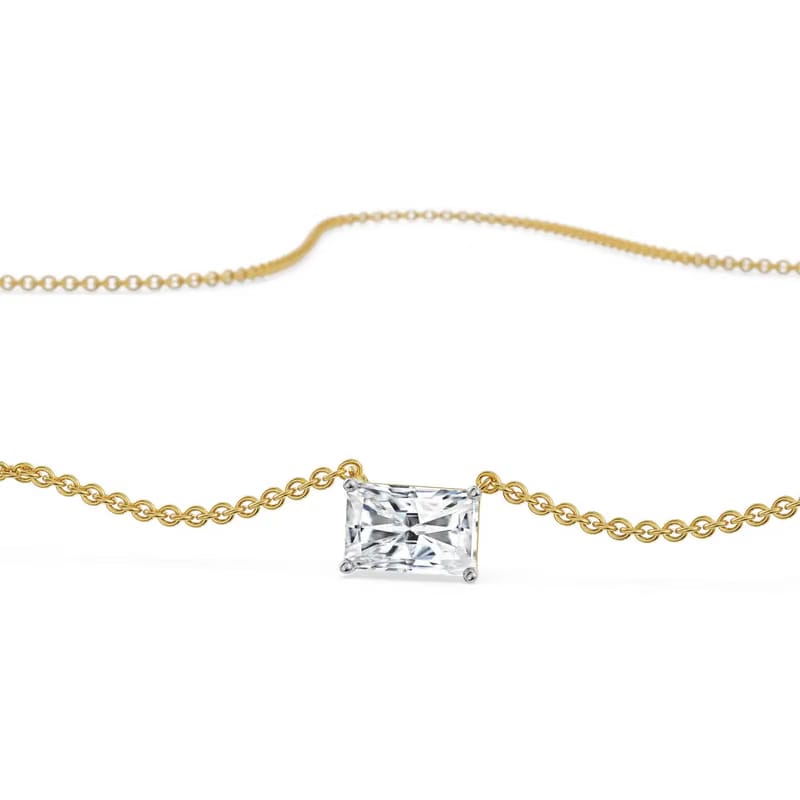 2 CT Radiant Lab Grown Diamond Necklace