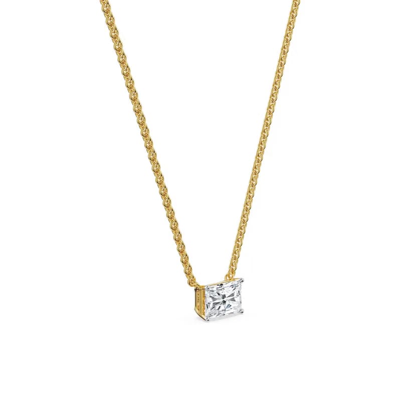 2 CT Radiant Lab Grown Diamond Necklace