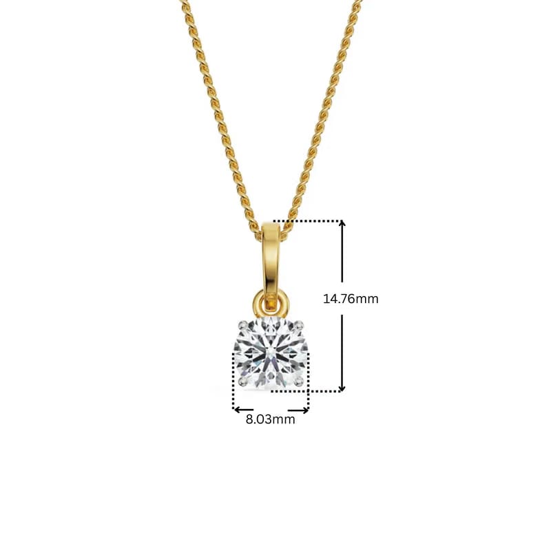 2 CT Round Lab Grown Diamond Pendant
