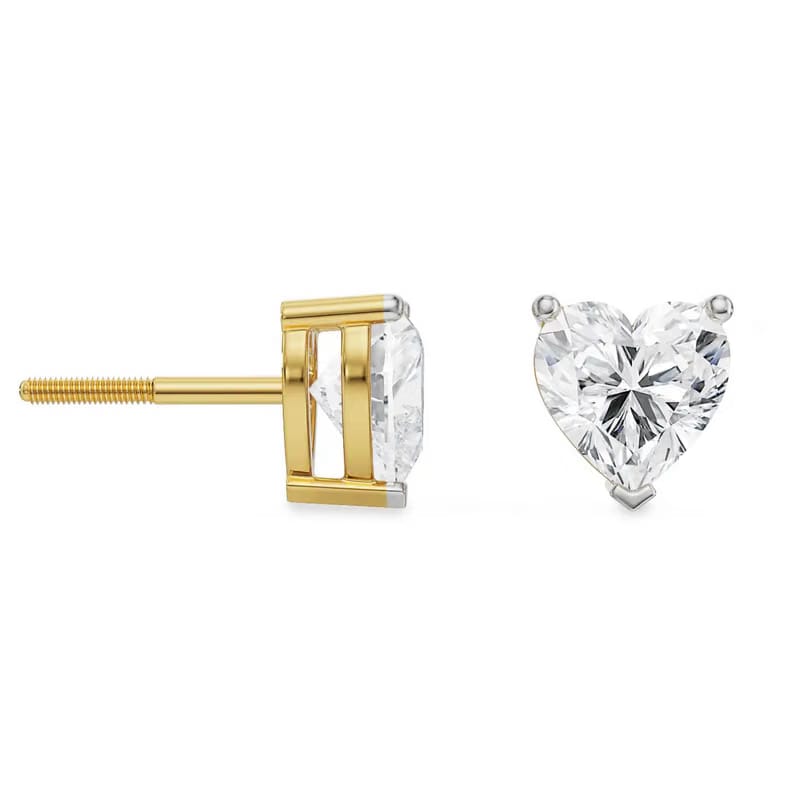 2 CT Sweetheart Lab Grown Diamond Studs