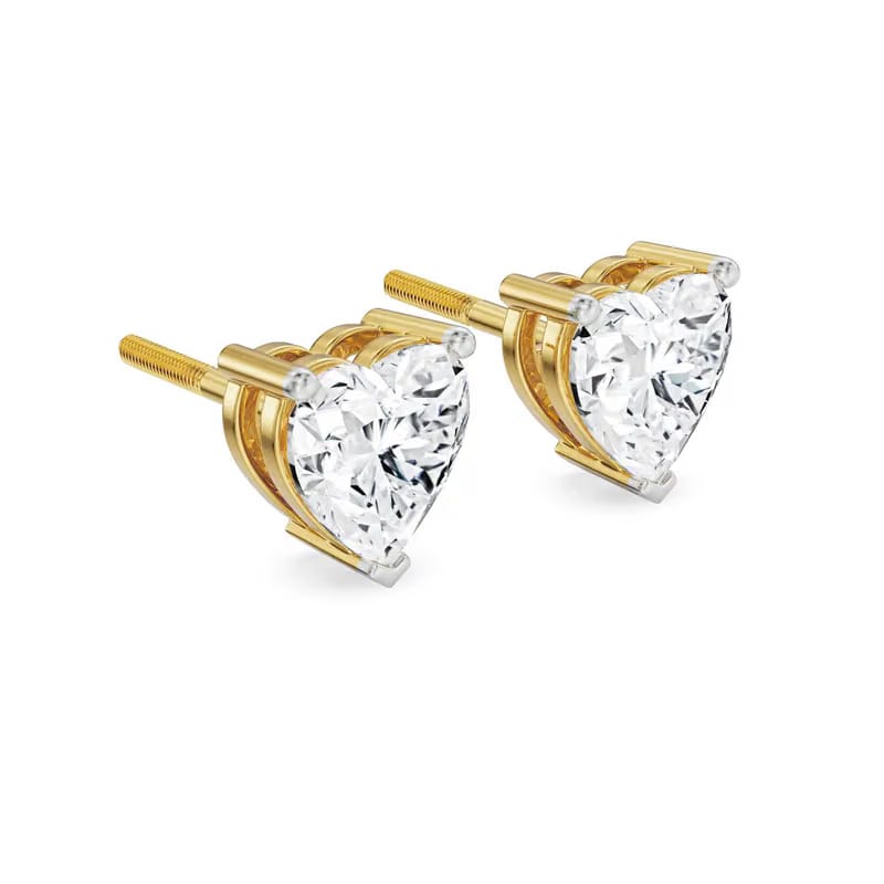 2 CT Sweetheart Lab Grown Diamond Studs