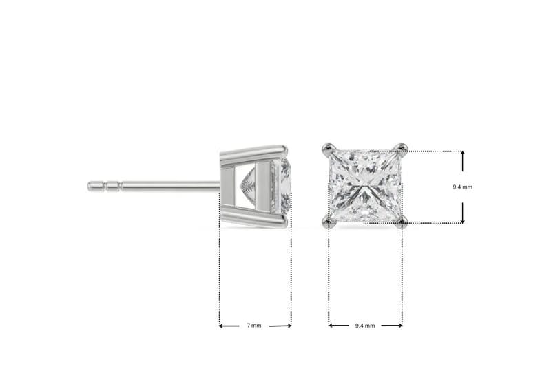 2 CT Timeless Princess Lab Grown Diamond Solitaire Studs