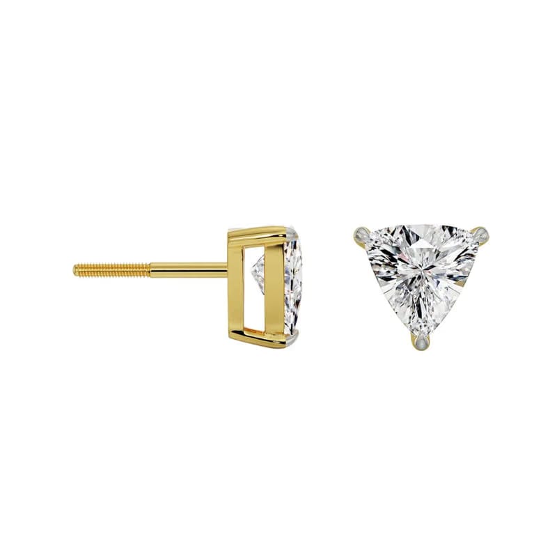 2 CT Trillion Curved Solitaire Lab Diamond Studs