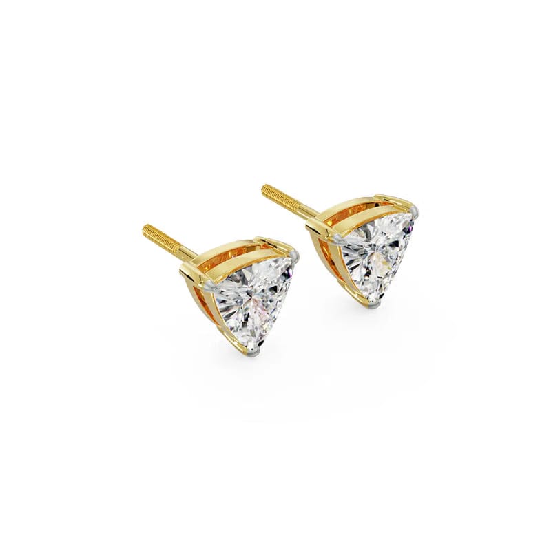 2 CT Trillion Curved Solitaire Lab Diamond Studs