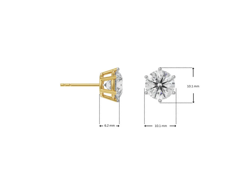 2 CT Versatile Lab Grown Diamond Solitaire Studs_in-stock