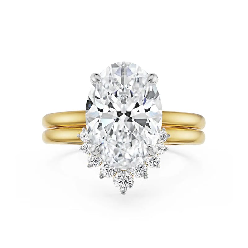 2 CT Vintage Oval Lab Diamond Ring 9KT