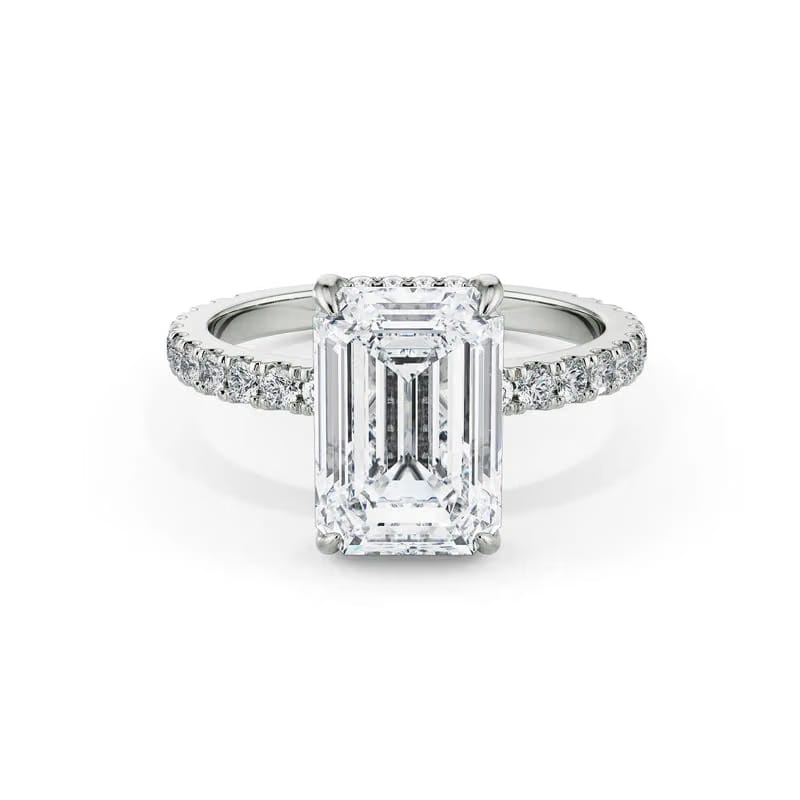 2.5 CT Emerald Lab Grown Diamond Ring 9KT
