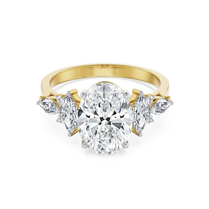 2.5 CT Sunflare Oval Lab Grown Diamond Ring