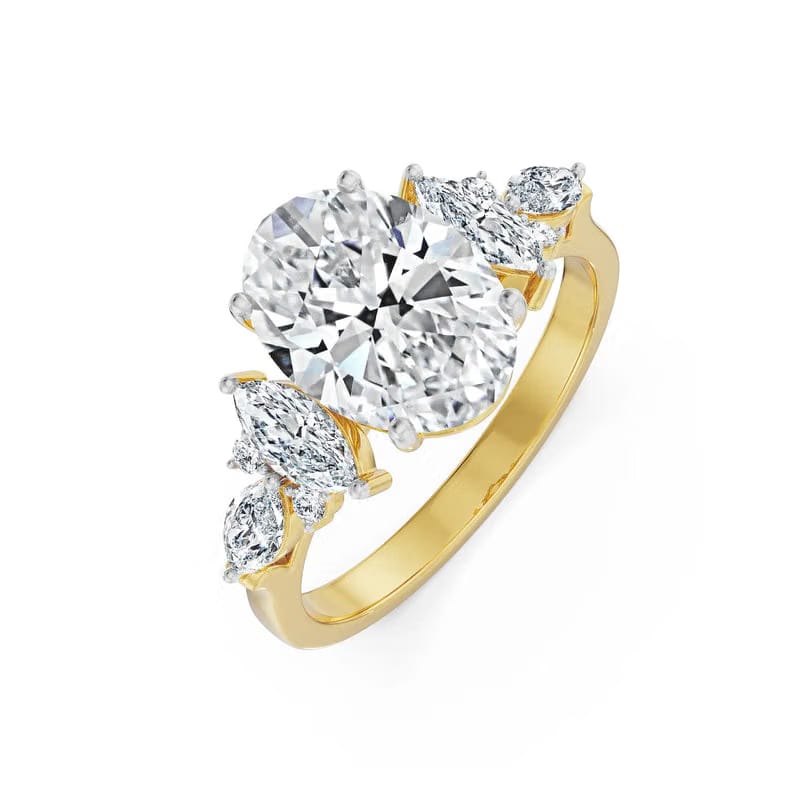 2.5 CT Sunflare Oval Lab Grown Diamond Ring