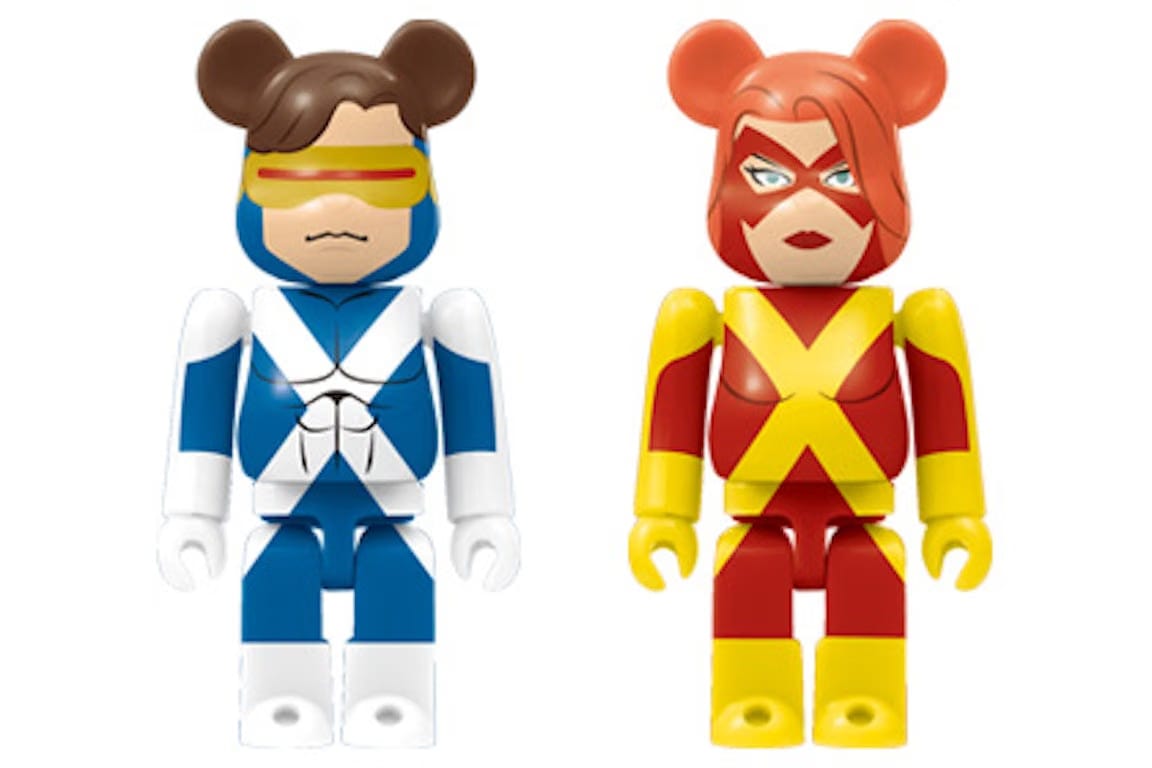 Bearbrick x Marvel X-Men Happy Lottery Marvel Girl & Cyclops (X-Factor) 2 Pack 100%