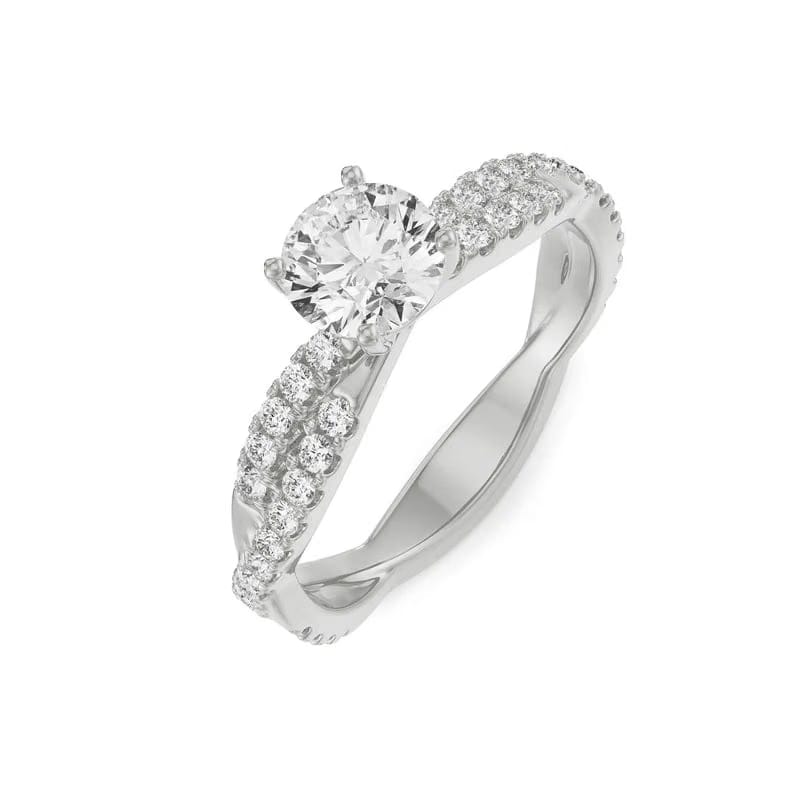 Alia Twisted Band Lab Grown Diamond Solitaire Ring