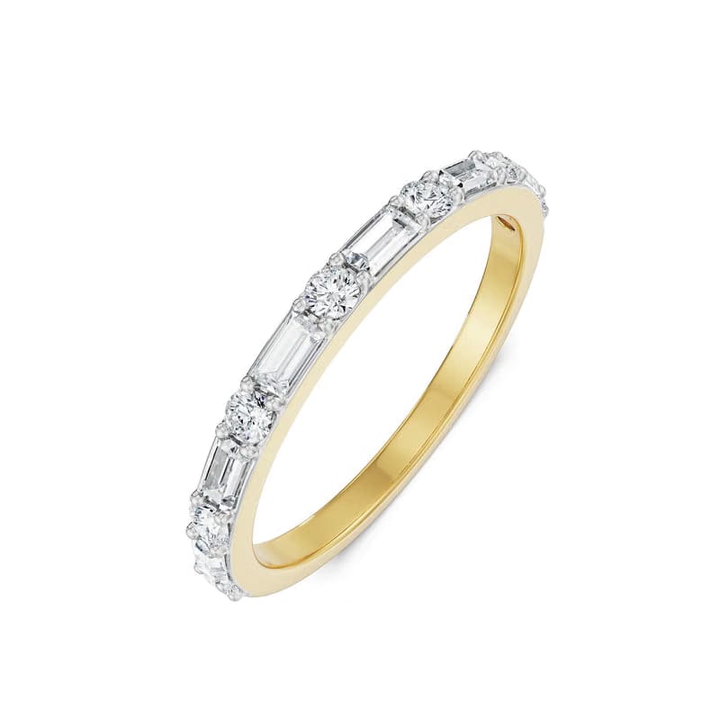 Alternating Round Diamond Band