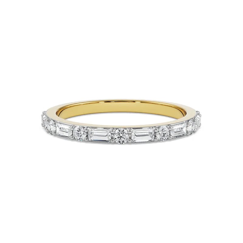 Alternating Round Diamond Band 9KT