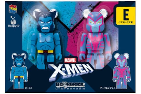 Bearbrick x Marvel X-Men Happy Lottery Beast & Archangel 2 Pack 100%