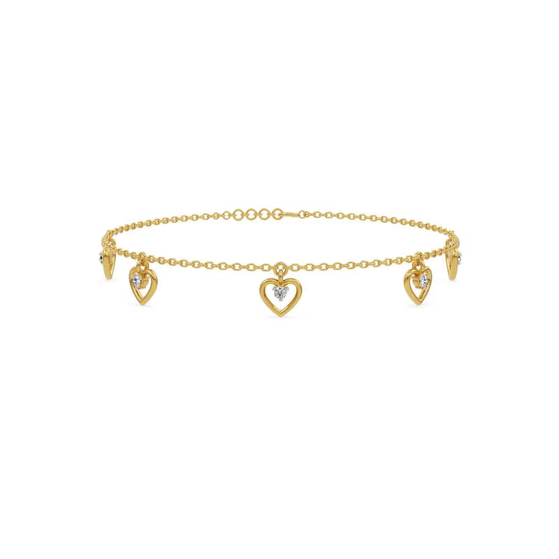 Amora Heart Charm Lab Grown Diamond Bracelet