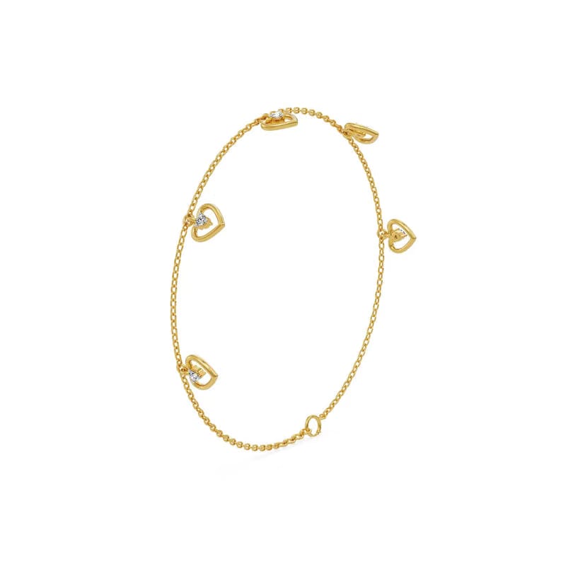 Amora Heart Charm Lab Grown Diamond Bracelet