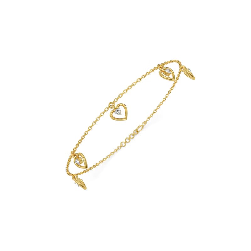 Amora Heart Charm Lab Grown Diamond Bracelet