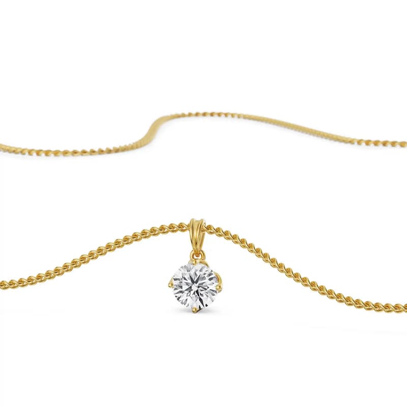 Anika Round Lab Grown Diamond Solitaire Pendant